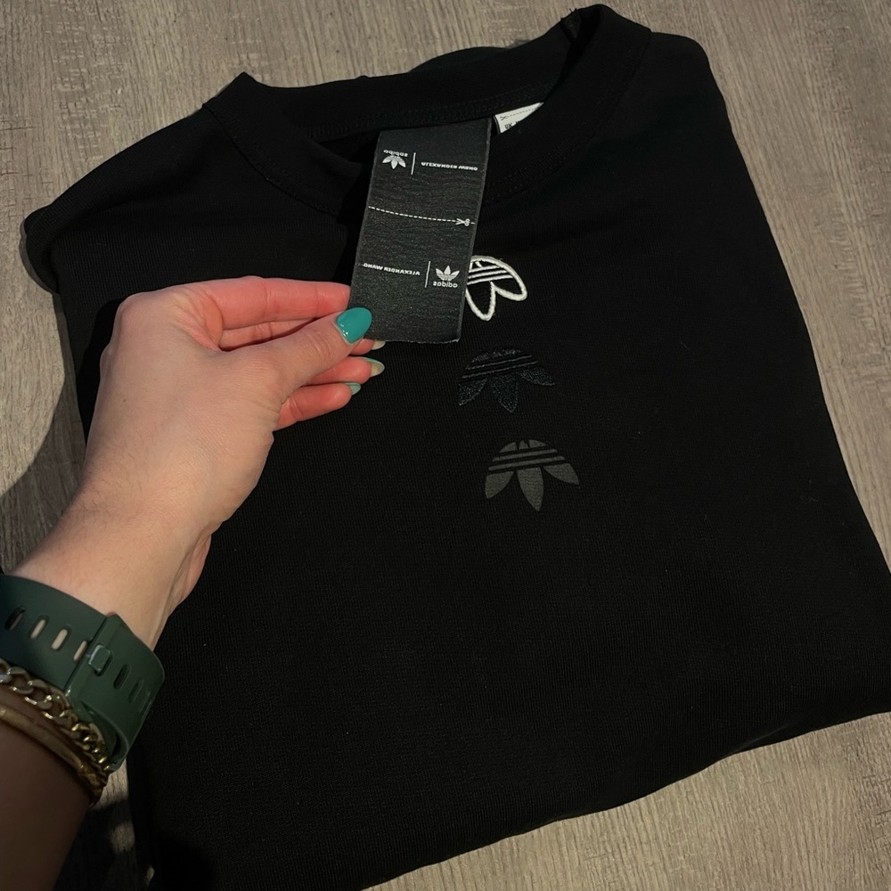 Adidas By Alexander Wang Black Logo Crew